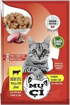 MUÇİ YAŞ KEDİ MAMASI SIĞIR ETLİ 85GR*24