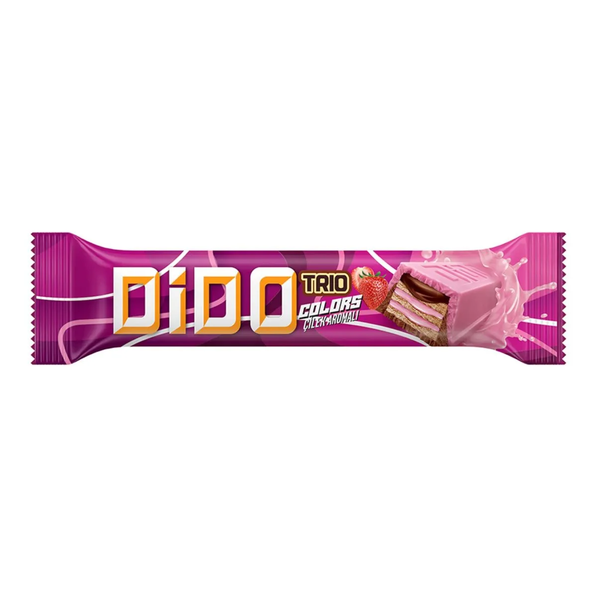 ÜLKER DİDO TRİO COLORS ÇİLEK ÇİK. GOFRET 36,5GR*24*6