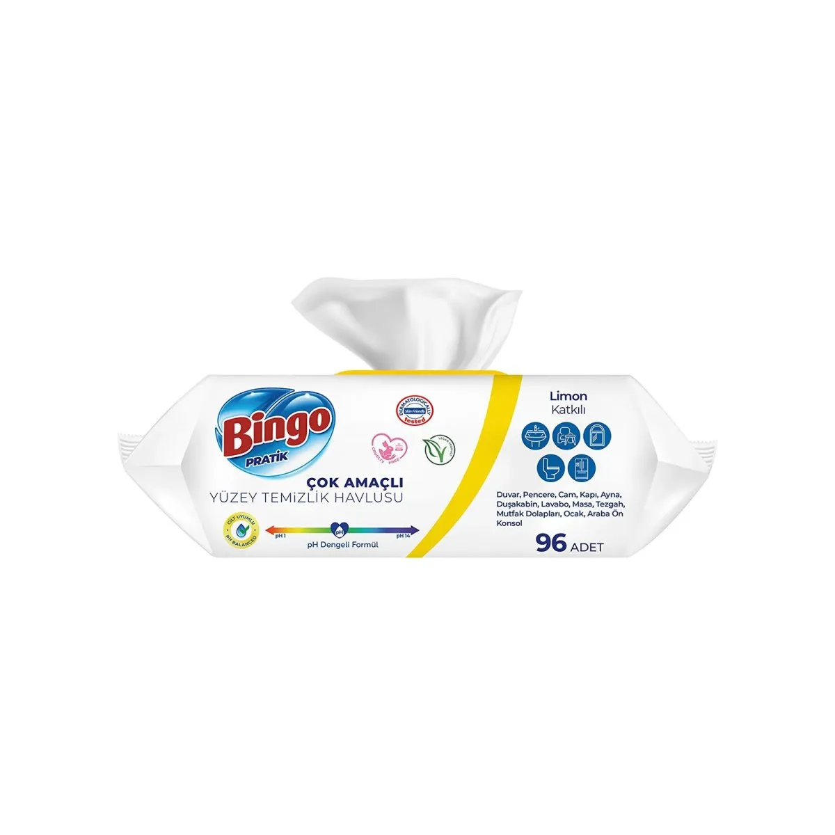 BİNGO YÜZEY HAVLUSU LİMON 96LI*12