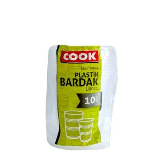 COOK PLASTİK BARDAK 10LU PK*200*